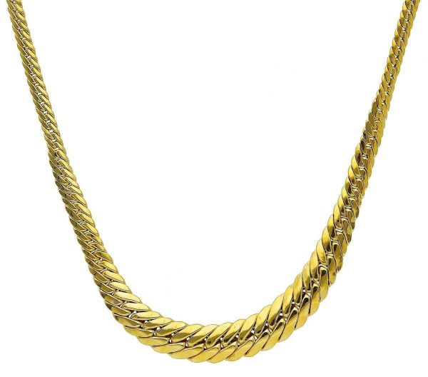 Imagen de Gargantilla de Serpiente plano oro amarillo 18k | 50 cm 
