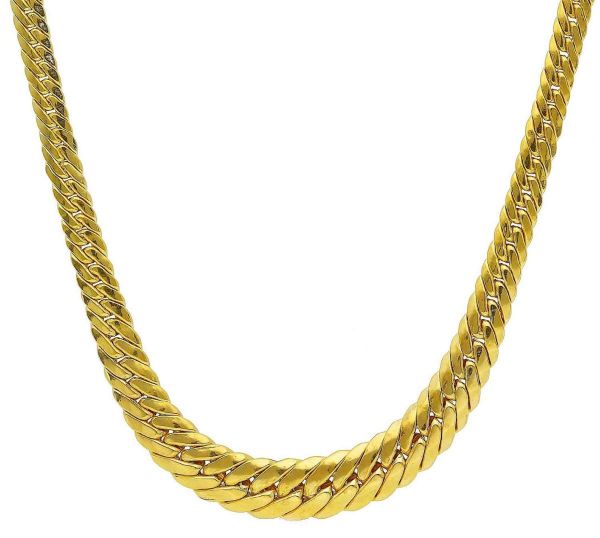 Imagen de Gargantilla de Serpiente plano oro amarillo 18k | 50 cm 