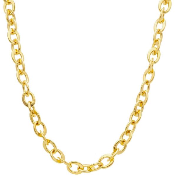 Picture of 18k yellow gold Cable link Necklace | 45 cm