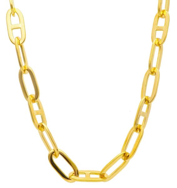 Imagen de Gargantilla Calabrote plana oro amarillo 18k | 43 cm 