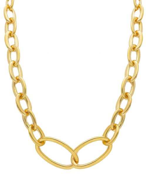Immagine di Girocollo maglia fantasia ovale oro giallo 18k | 45 cm 