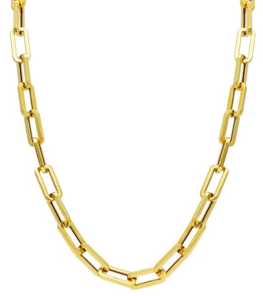 Picture of 18k yellow gold Paperclip Necklace | 45 cm