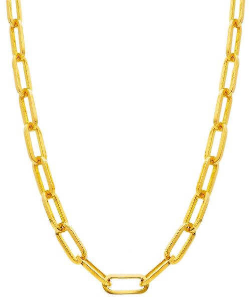 Immagine di Girocollo Paper Clip da donna oro giallo 18k | 45 cm 
