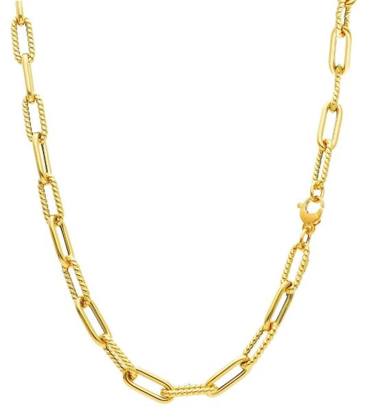 Immagine di Girocollo Paperclip oro giallo 18k | 46 cm 