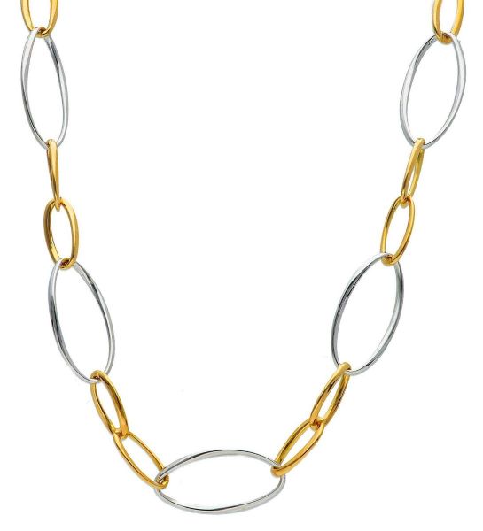 Imagen de Chocker Rolo oro amarillo / blanco 18k | 42 cm 
