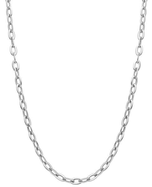 Picture of 18k white gold Cable link Necklace | 45 cm