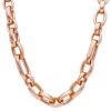 Picture of 18k rose gold Cable link Necklace | 45 cm