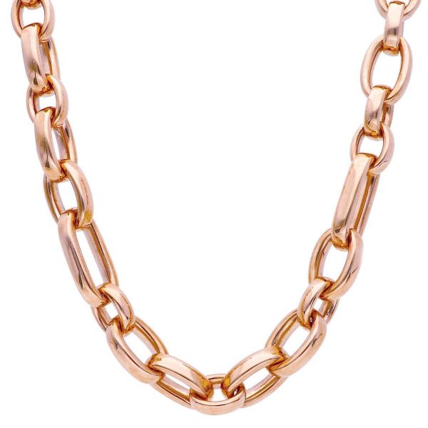 Picture of 18k rose gold Cable link Necklace | 45 cm
