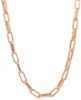 Picture of 18k rose gold oval Cable chain Necklace | 45 cm