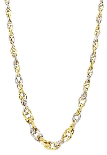 Immagine di Girocollo scalare maglia fantasia oro bicolor 18k | 45 cm 