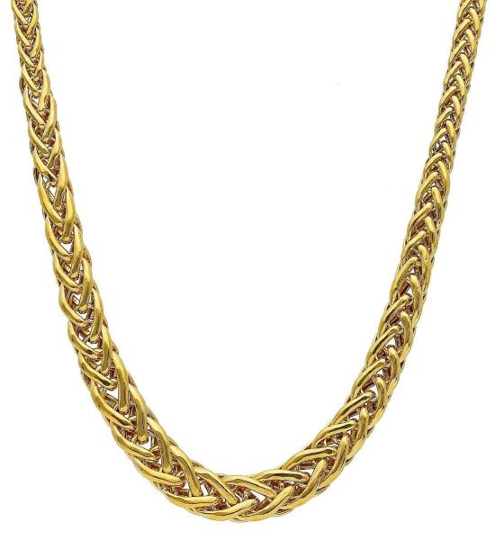 Picture of 18k yellow gold women's flat Wheat link Chocker | 40 cm