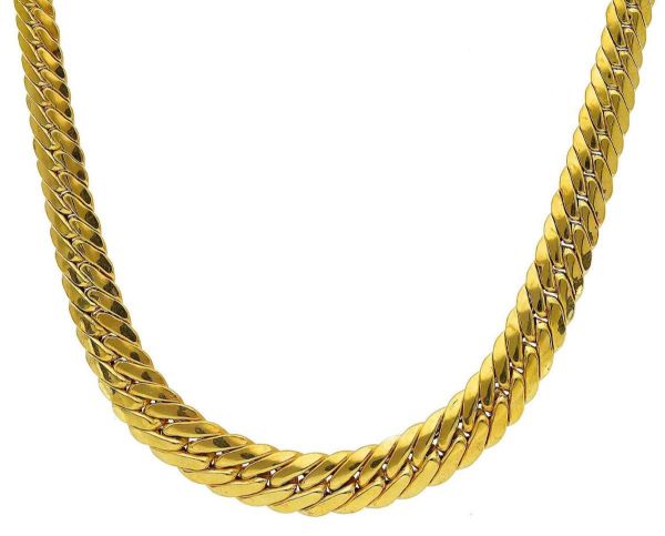 Imagen de Gargantilla escalar de Serpiente plano oro amarillo 18k | 45 cm 