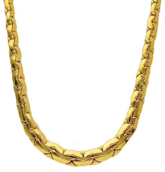 Imagen de Gargantilla escalar de Cobra plano oro amarillo 18k | 45 cm 