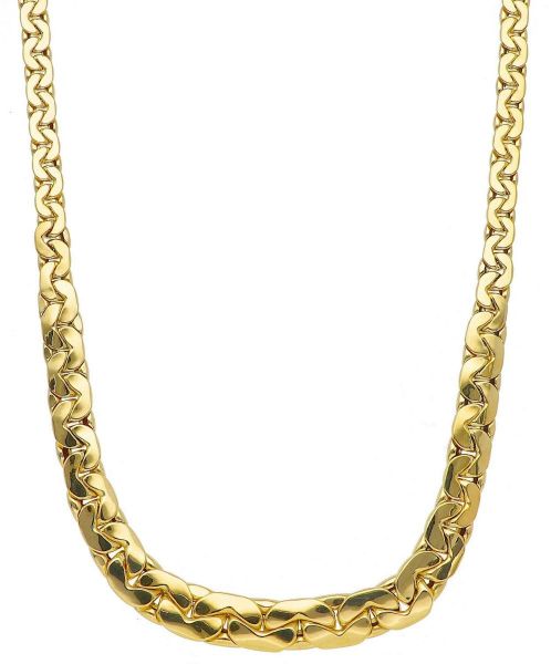 Picture of 18k yellow gold flat Cobra link scalar Necklace | 45 cm