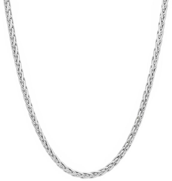 Imagen de Gargantilla eslabón Espiga oro blanco 18k | 45 cm 