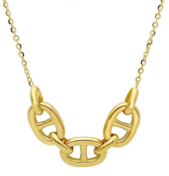 Picture of 18k gold Anchor chain Necklace w ornaments | 43+2 cm
