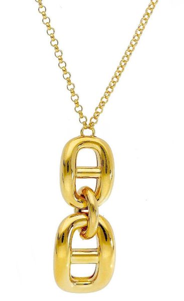 Picture of 18k yellow gold Anchor chain Necklace | 45 cm