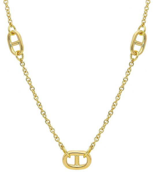 Picture of 18k yellow gold Anchor chain Necklace | 45 cm