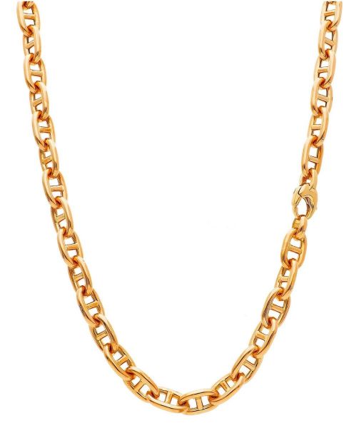 Immagine di Girocollo maglia Traversino oro rosa 18k | 45 cm 