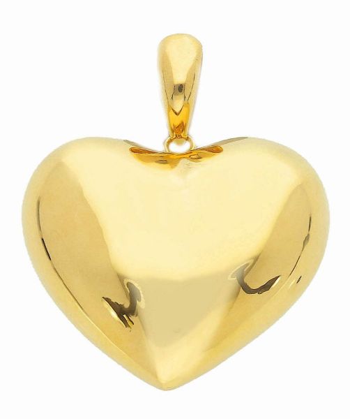 Picture of 18k yellow gold Heart Pendant | 4 cm