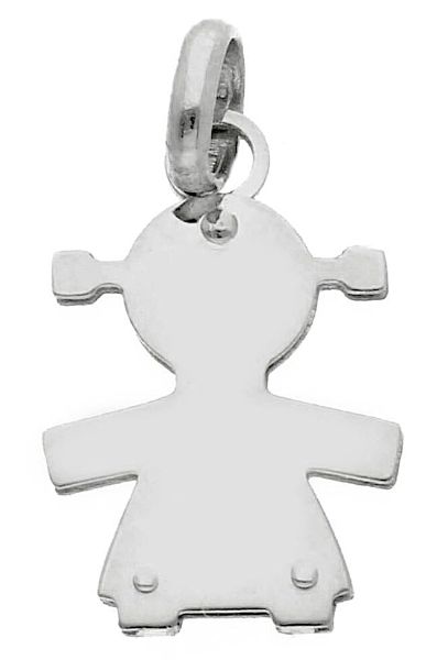 Picture of 18k white gold Baby Girl Pendant | Made in Italy