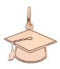 Picture of 18k rose gold Graduation Hat Pendant