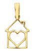 Picture of 9k yellow gold little House and Heart Pendant