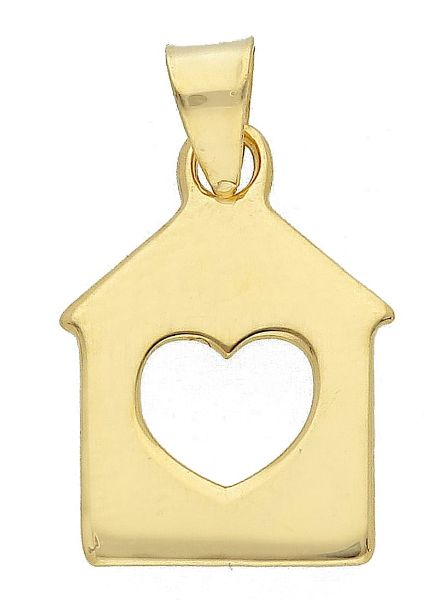 Imagen de Colgante Casa y Corazón oro amarillo 18k