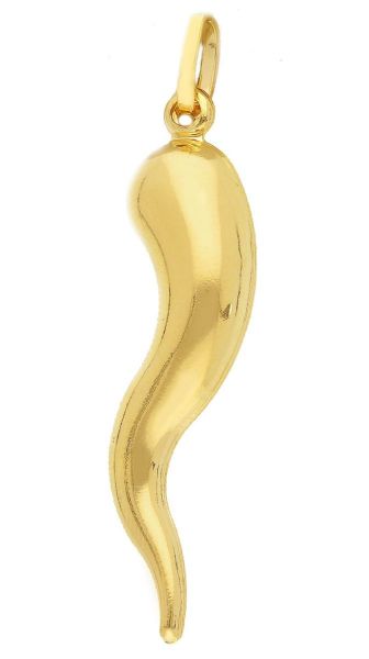 Immagine di Ciondolo Corno portafortuna oro giallo 18k 