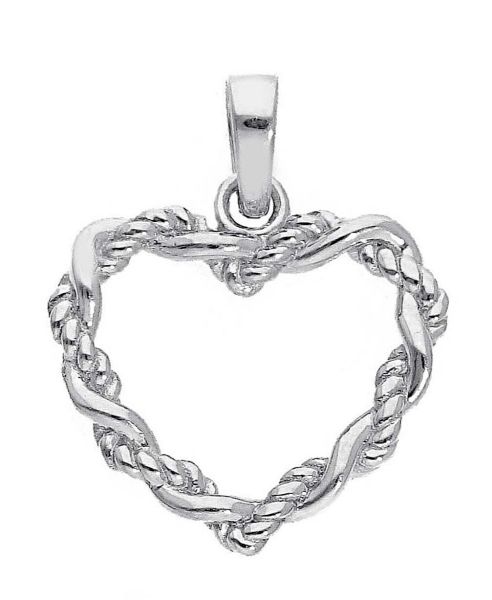 Imagen de Colgante Corazón de hilo oro blanco 9k
