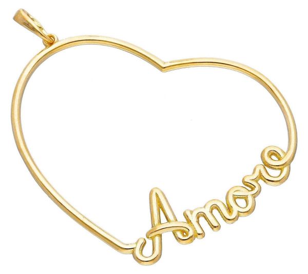 Picture of 18k yellow gold wire Heart Pendant