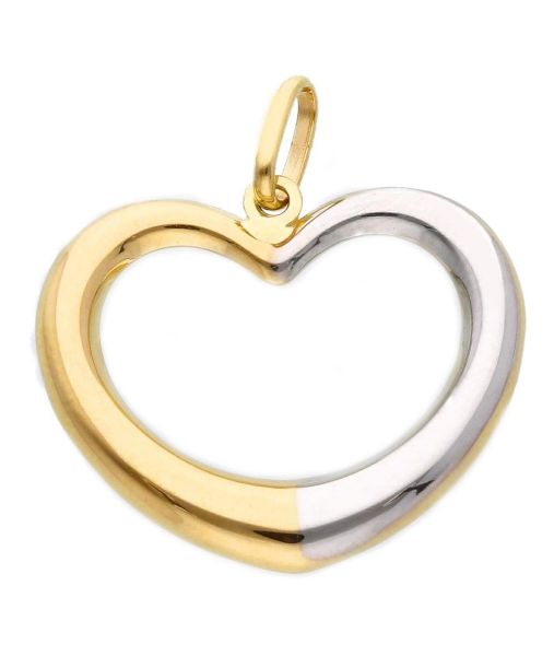 Immagine di Ciondolo Cuore a filo oro bicolor 9k 