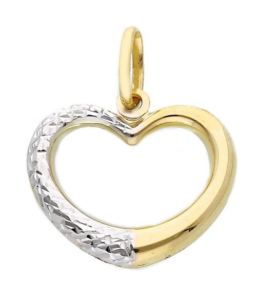 Picture of 9k bicolor gold wire Heart Pendant