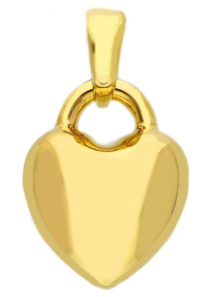 Picture of 18k yellow gold large Heart and Lock Pendant