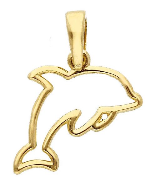 Picture of 9k yellow gold wire Dolphin Pendant