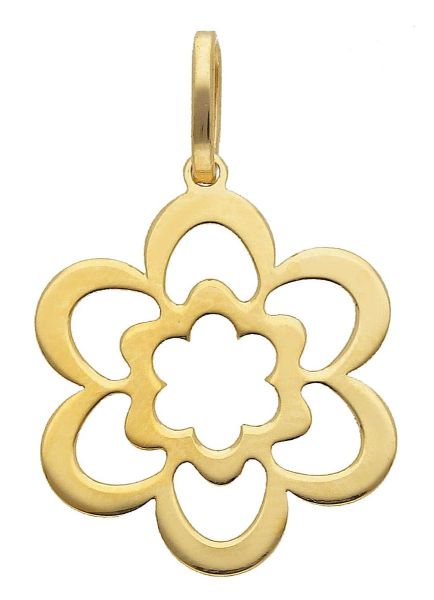 Immagine di Ciondolo Fiore a filo oro giallo 18k 