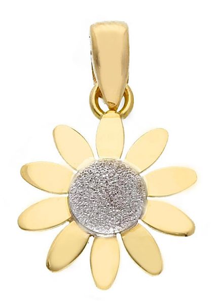 Picture of Solid 18k bicolor gold Daisy Pendant