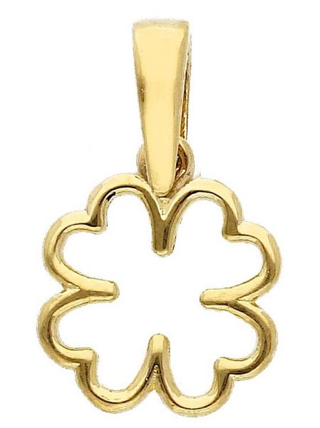 Picture of 9k yellow gold wire four-leaf Clover Pendant