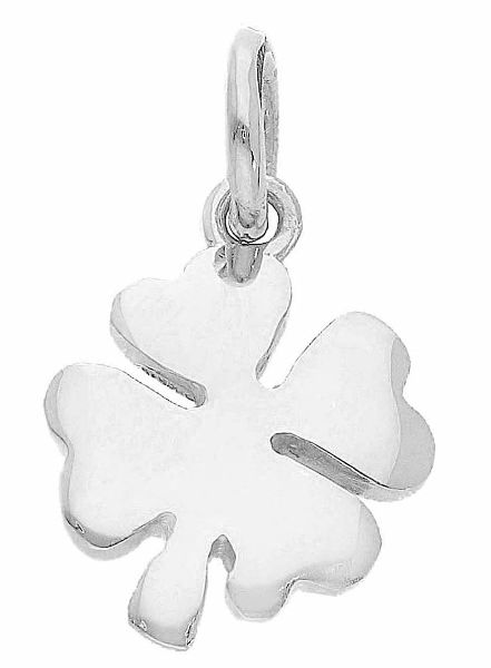 Picture of Solid 18k white gold large four-leaf Clover Pendant