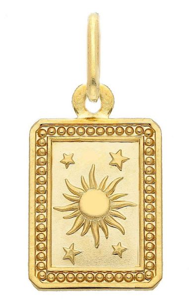 Picture of Solid 18k yellow gold Sun Pendant