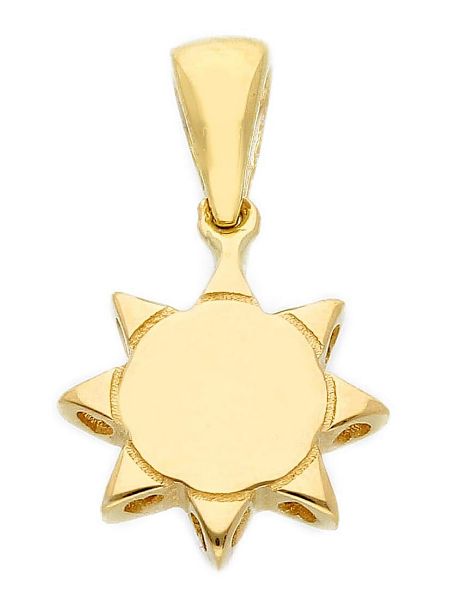 Picture of Solid 18k yellow gold Sun Pendant