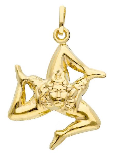 Immagine di Ciondolo Trinacria Sicilia oro giallo 18k 