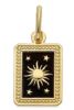 Picture of Solid 18k yellow gold Sun and Stars black Pendant