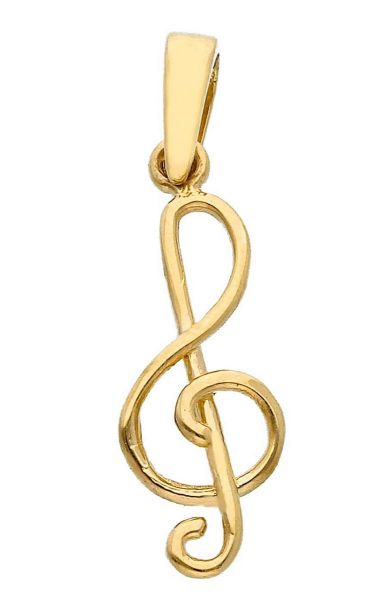 Imagen de Colgante Clave de Violín oro amarillo 18k
