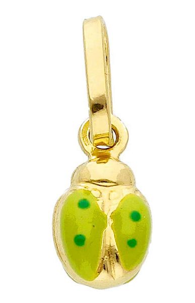 Immagine di Ciondolo Coccinella oro giallo 18k e smalto verde