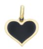 Immagine di Ciondolo Cuore oro giallo 18k e smalto nero