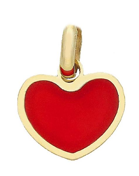 Immagine di Ciondolo Cuore oro giallo 18k e smalto rosso
