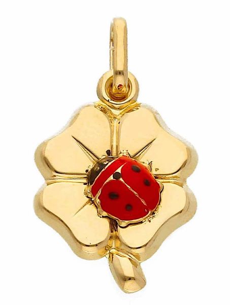 Picture of Enamel four-leaf Clover Pendant 18k yellow gold