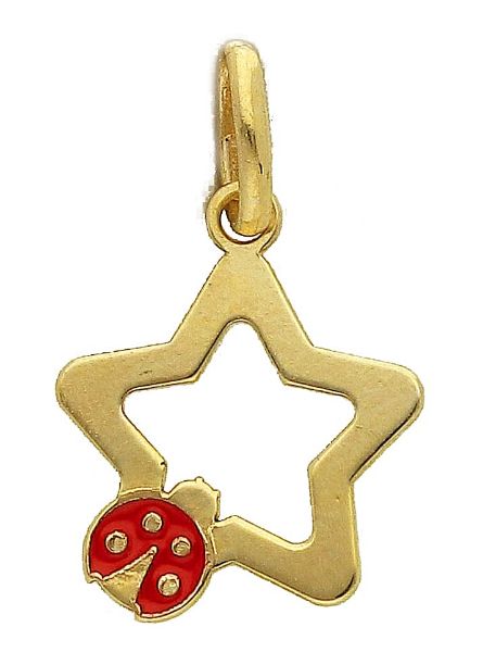 Picture of Enamel Star and Ladybug Pendant 9k yellow gold