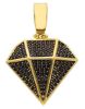 Picture of 18k yellow gold and black zircons men's diamond Pendant